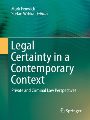 cover image of Legal Certainty in a Contemporary Context